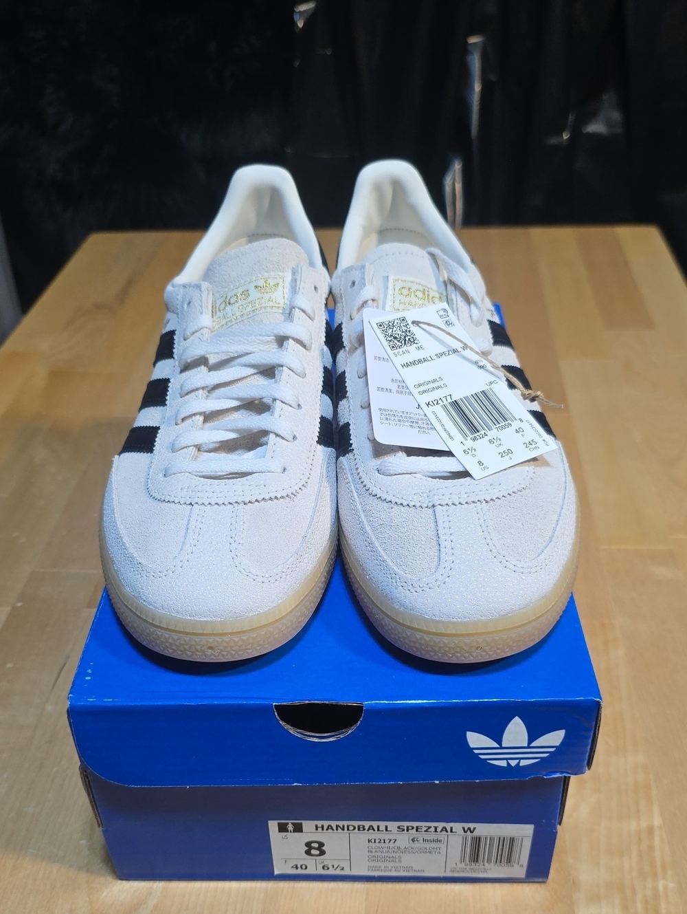 adidas Handball Spezial — White with Black Stripes